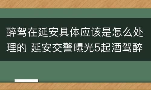 醉驾在延安具体应该是怎么处理的 延安交警曝光5起酒驾醉驾案例