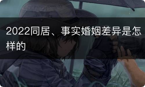 2022同居、事实婚姻差异是怎样的