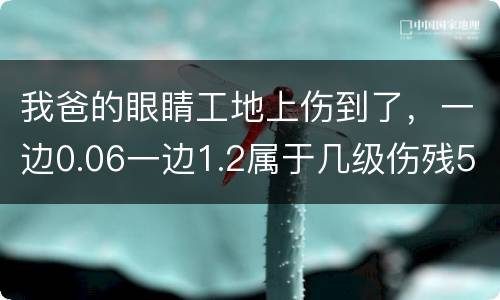 我爸的眼睛工地上伤到了，一边0.06一边1.2属于几级伤残53岁了能陪多少钱谢谢