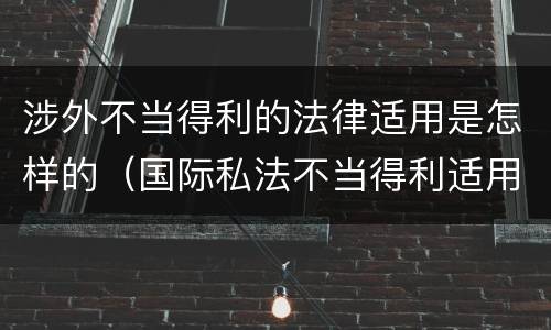 涉外不当得利的法律适用是怎样的（国际私法不当得利适用法）
