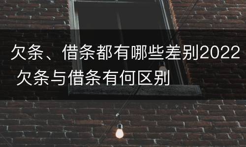 欠条、借条都有哪些差别2022 欠条与借条有何区别