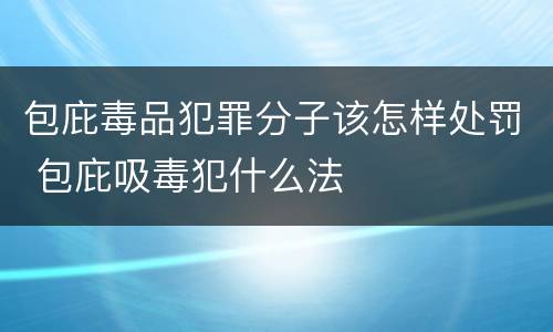 包庇毒品犯罪分子该怎样处罚 包庇吸毒犯什么法