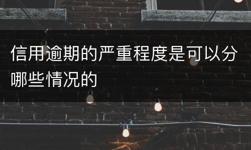 信用逾期的严重程度是可以分哪些情况的