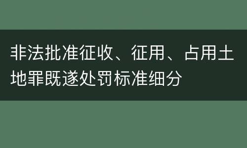 非法批准征收、征用、占用土地罪既遂处罚标准细分