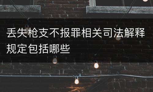 丢失枪支不报罪相关司法解释规定包括哪些