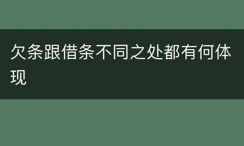 欠条跟借条不同之处都有何体现