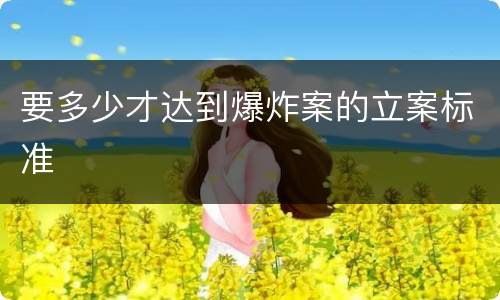 要多少才达到爆炸案的立案标准