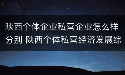 陕西个体企业私营企业怎么样分别 陕西个体私营经济发展综合服务平台