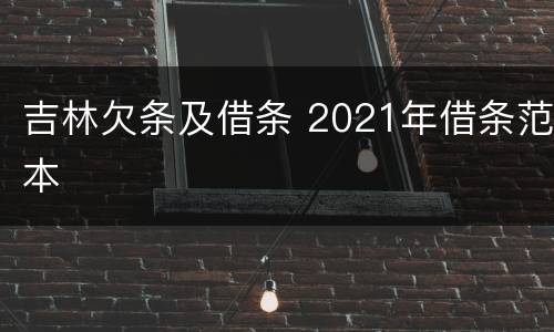 吉林欠条及借条 2021年借条范本