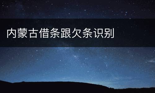 内蒙古借条跟欠条识别
