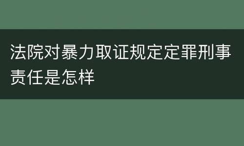 法院对暴力取证规定定罪刑事责任是怎样