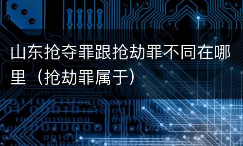 山东抢夺罪跟抢劫罪不同在哪里（抢劫罪属于）