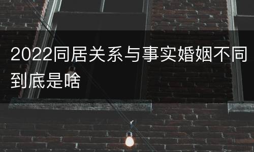 2022同居关系与事实婚姻不同到底是啥