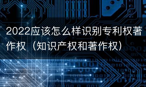 2022应该怎么样识别专利权著作权（知识产权和著作权）