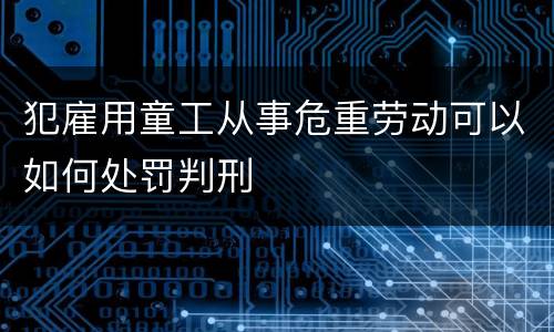 犯雇用童工从事危重劳动可以如何处罚判刑