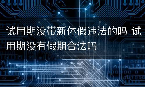 试用期没带新休假违法的吗 试用期没有假期合法吗