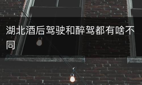 湖北酒后驾驶和醉驾都有啥不同