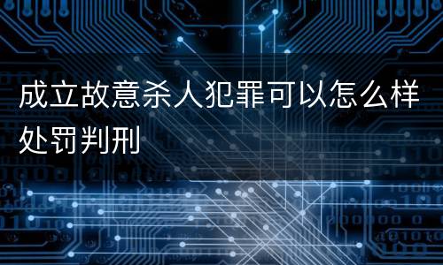 成立故意杀人犯罪可以怎么样处罚判刑