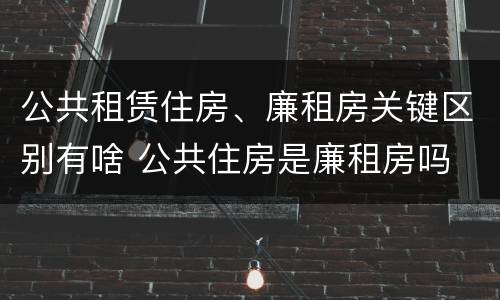 公共租赁住房、廉租房关键区别有啥 公共住房是廉租房吗