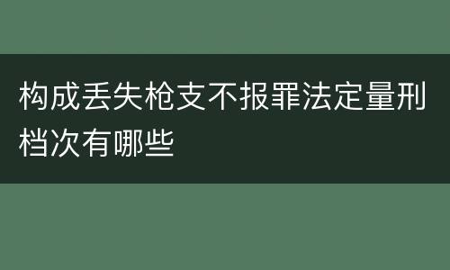 构成丢失枪支不报罪法定量刑档次有哪些