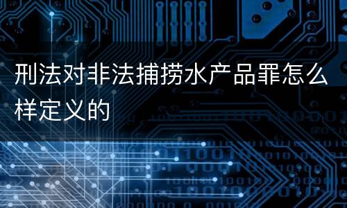 刑法对非法捕捞水产品罪怎么样定义的