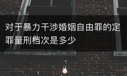 对于暴力干涉婚姻自由罪的定罪量刑档次是多少