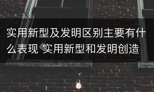 实用新型及发明区别主要有什么表现 实用新型和发明创造
