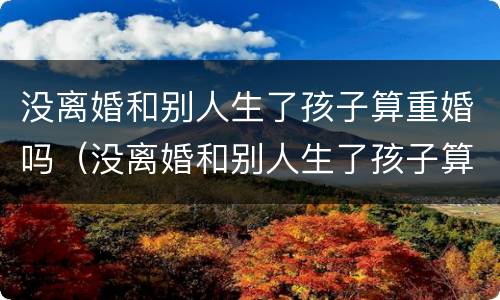 没离婚和别人生了孩子算重婚吗（没离婚和别人生了孩子算重婚吗怎么办）