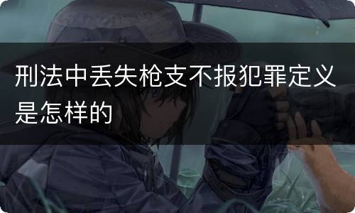 刑法中丢失枪支不报犯罪定义是怎样的