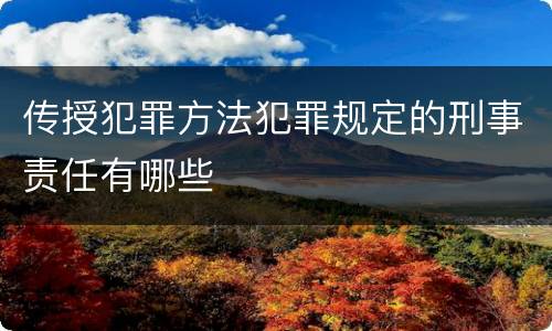 传授犯罪方法犯罪规定的刑事责任有哪些