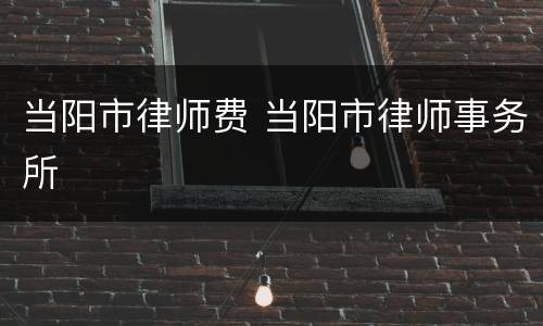 当阳市律师费 当阳市律师事务所