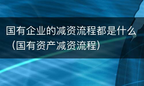 国有企业的减资流程都是什么（国有资产减资流程）