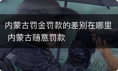内蒙古罚金罚款的差别在哪里 内蒙古随意罚款