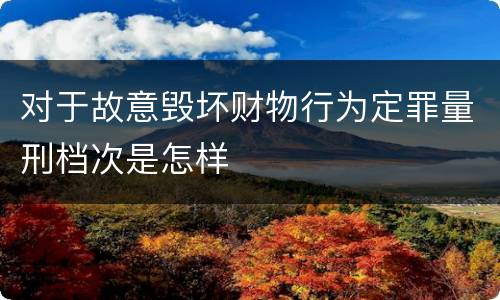 对于故意毁坏财物行为定罪量刑档次是怎样