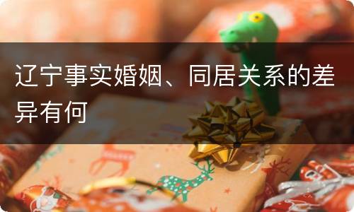 辽宁事实婚姻、同居关系的差异有何