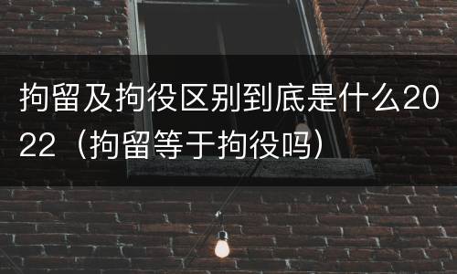 拘留及拘役区别到底是什么2022（拘留等于拘役吗）