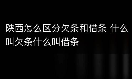 陕西怎么区分欠条和借条 什么叫欠条什么叫借条