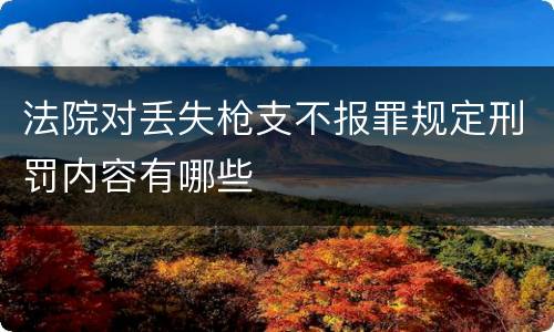法院对丢失枪支不报罪规定刑罚内容有哪些
