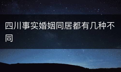 四川事实婚姻同居都有几种不同