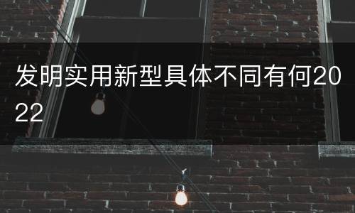 发明实用新型具体不同有何2022