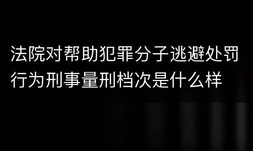 法院对帮助犯罪分子逃避处罚行为刑事量刑档次是什么样