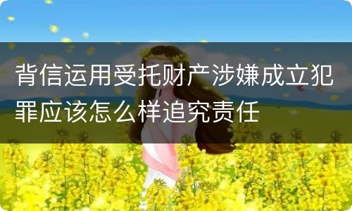 背信运用受托财产涉嫌成立犯罪应该怎么样追究责任