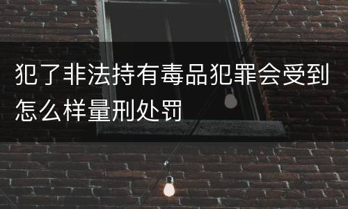 犯了非法持有毒品犯罪会受到怎么样量刑处罚