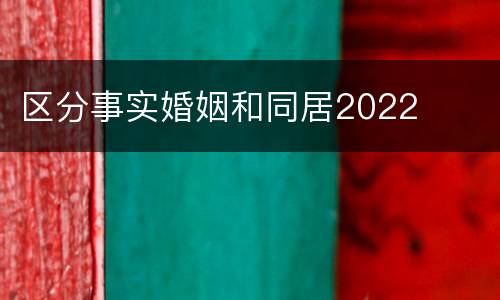区分事实婚姻和同居2022