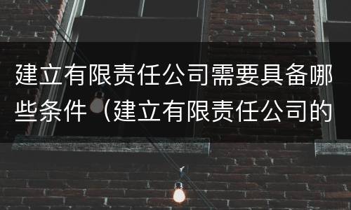 建立有限责任公司需要具备哪些条件（建立有限责任公司的条件）