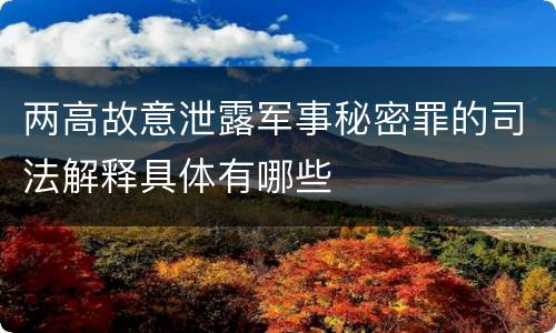 两高故意泄露军事秘密罪的司法解释具体有哪些