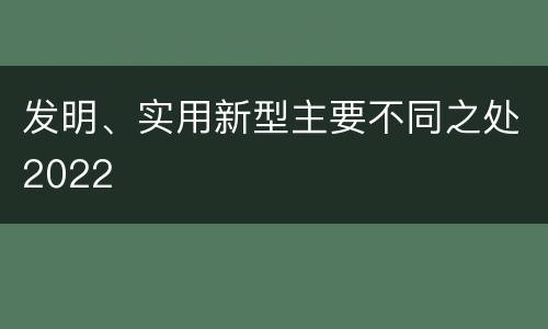 发明、实用新型主要不同之处2022