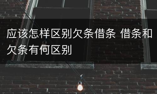 应该怎样区别欠条借条 借条和欠条有何区别