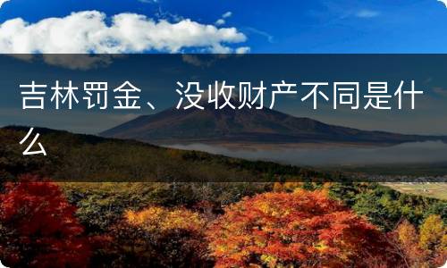 吉林罚金、没收财产不同是什么
