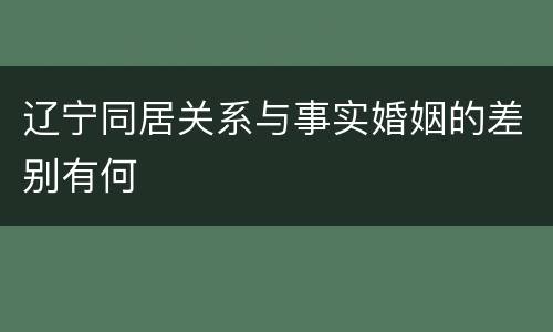 辽宁同居关系与事实婚姻的差别有何